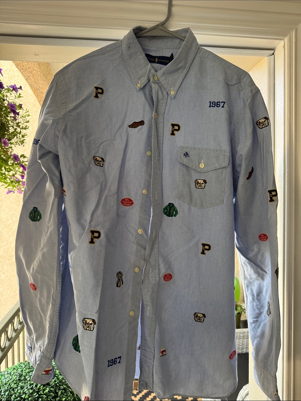 Polo by Ralph Lauren Light Blue Embroidered Oxford Button-Down Shirt